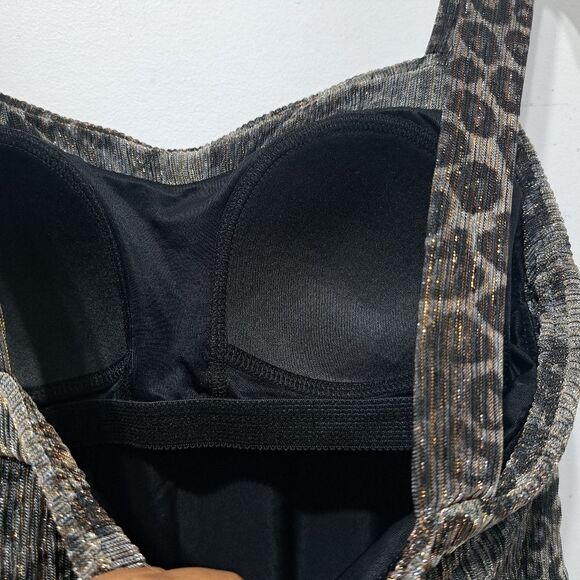 Miraclesuit Leopard Print With Metallic Detail Summer Top Size 10 Black/Gold NWT - Picture 6 of 14